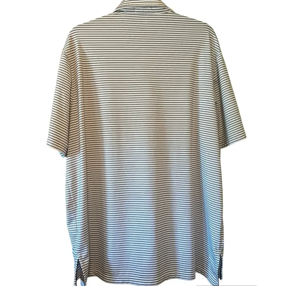 RLX Ralph Lauren Performance Polo Black Gray Stripe XL